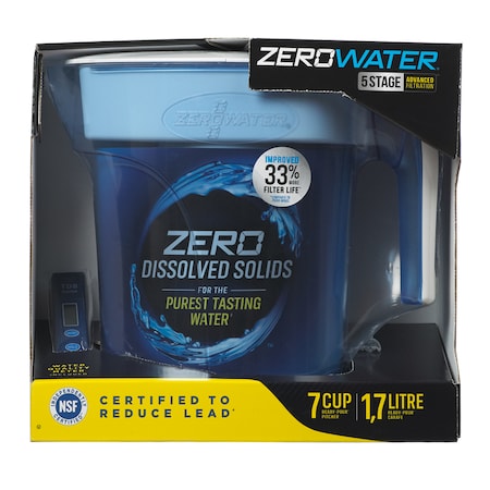 Zerowater ZeroWater Ready-Pour 7 cups Blue Water Filtration Pitcher ZP-007RP